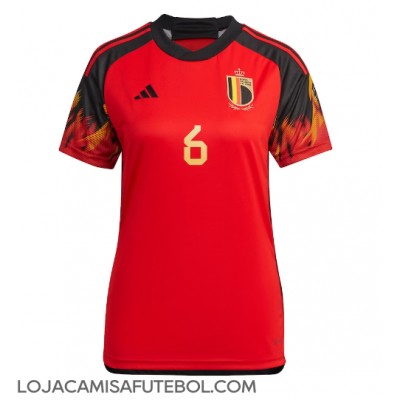 Camisa de Futebol Bélgica Axel Witsel #6 Equipamento Principal Mulheres Mundo 2022 Manga Curta
